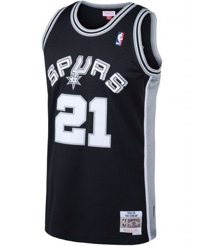 Men's Tim Duncan Black San Antonio Spurs 1998-99 Hardwood Classics Swingman Jersey $56.55 Jersey