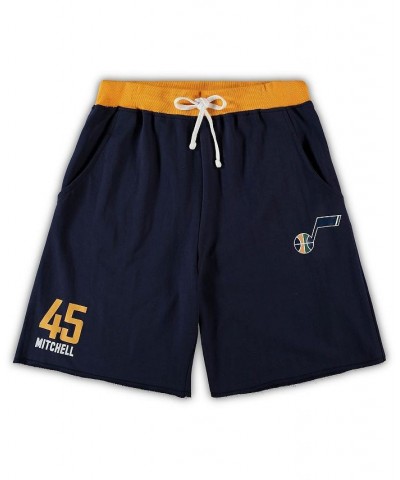 Men's Donovan Mitchell Navy Utah Jazz Big and Tall French Terry Name & Number Shorts $20.50 Shorts