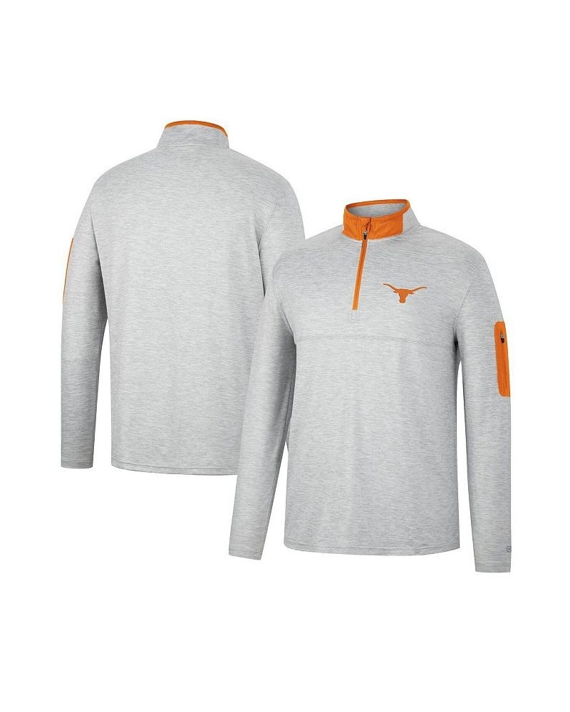 Men's Heathered Gray, Texas Orange Texas Longhorns Country Club Windshirt Quarter-Zip Jacket $35.09 Sweatshirt