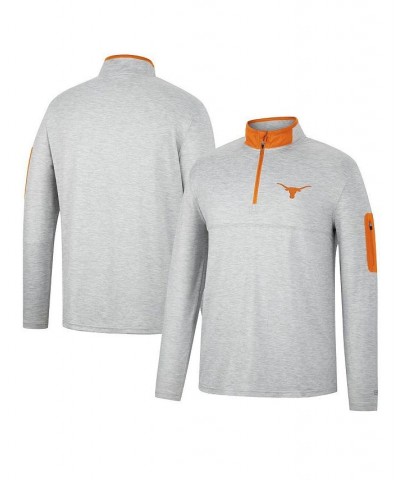 Men's Heathered Gray, Texas Orange Texas Longhorns Country Club Windshirt Quarter-Zip Jacket $35.09 Sweatshirt