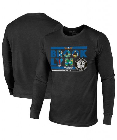 Men's Threads Black Brooklyn Nets City and State Tri-Blend Long Sleeve T-shirt $32.99 T-Shirts