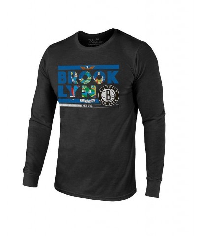 Men's Threads Black Brooklyn Nets City and State Tri-Blend Long Sleeve T-shirt $32.99 T-Shirts