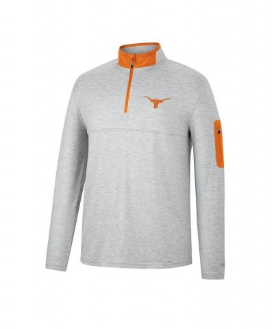 Men's Heathered Gray, Texas Orange Texas Longhorns Country Club Windshirt Quarter-Zip Jacket $35.09 Sweatshirt