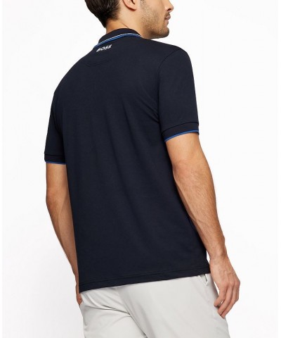 Boss Men's Cotton-Blend Polo Shirt Blue $40.96 Polo Shirts