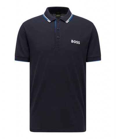 Boss Men's Cotton-Blend Polo Shirt Blue $40.96 Polo Shirts