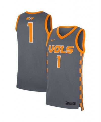 Men's 1 Gray Tennessee Volunteers Replica Jersey $44.19 Jersey