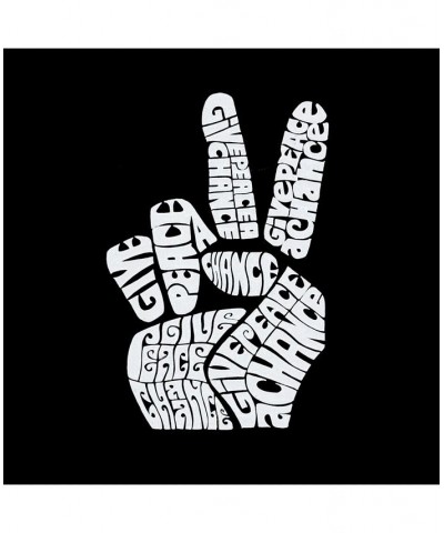 Men's Word Art T-Shirt - Peace Fingers Black $19.94 T-Shirts