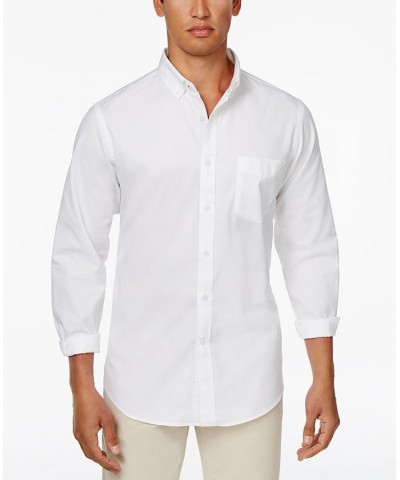 Men's Solid Stretch Oxford Cotton Shirt PD01 $16.32 Shirts