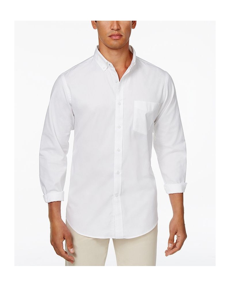 Men's Solid Stretch Oxford Cotton Shirt PD01 $16.32 Shirts