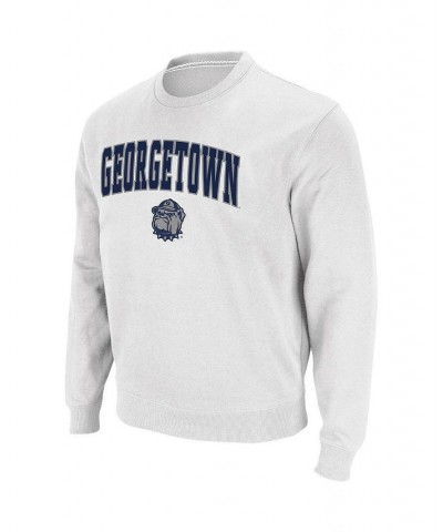 Men's White Georgetown Hoyas Arch Logo Tackle Twill Pullover Sweatshirt $32.99 Sweatshirt