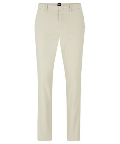 BOSS Men's Slim-Fit Chinos in a Stretch-Cotton Blend White $84.60 Pants