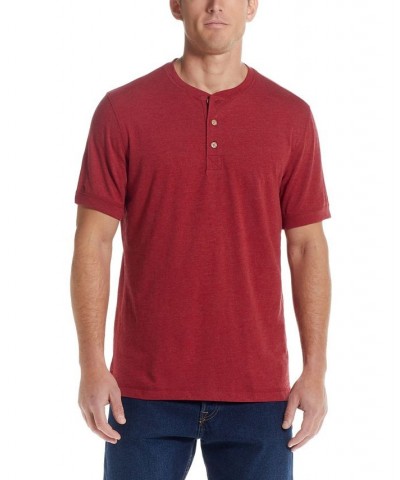 Men's Short Sleeve Melange Henley T-shirt PD05 $16.96 T-Shirts