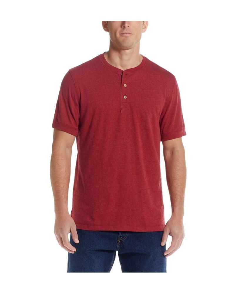 Men's Short Sleeve Melange Henley T-shirt PD05 $16.96 T-Shirts