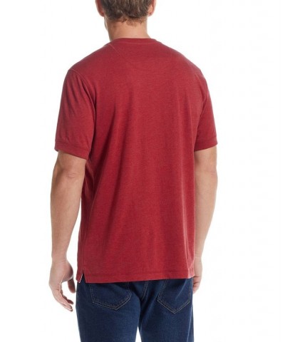 Men's Short Sleeve Melange Henley T-shirt PD05 $16.96 T-Shirts