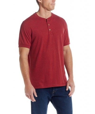 Men's Short Sleeve Melange Henley T-shirt PD05 $16.96 T-Shirts