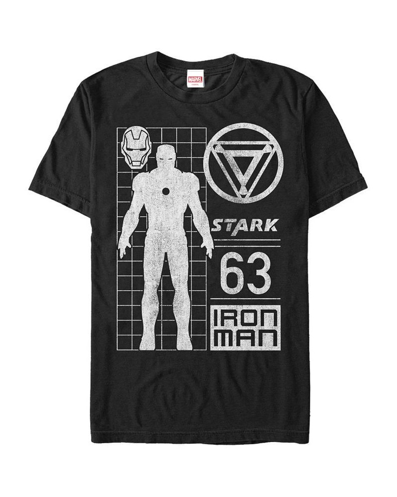 Marvel Men's Comic Collection Classic Iron Man Schematic Short Sleeve T-Shirt Black $19.59 T-Shirts