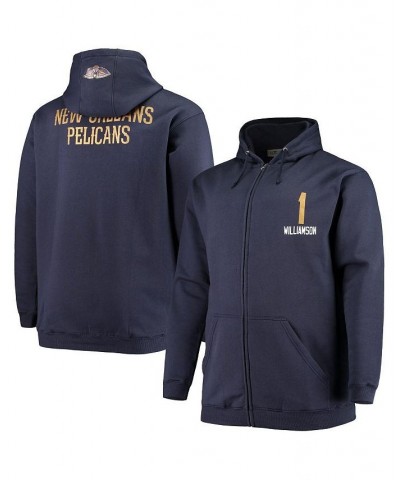 Men's Branded Navy New Orleans Pelicans Big and Tall Player Name and Number Full-Zip Hoodie Jacket $36.75 Jackets