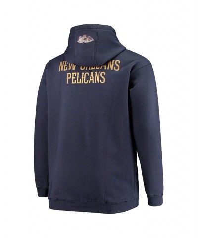 Men's Branded Navy New Orleans Pelicans Big and Tall Player Name and Number Full-Zip Hoodie Jacket $36.75 Jackets