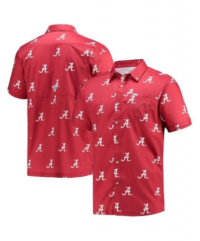 Men's Crimson Alabama Crimson Tide Super Slack Tide Omni-Shade Button-Up Shirt $41.24 Shirts