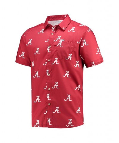 Men's Crimson Alabama Crimson Tide Super Slack Tide Omni-Shade Button-Up Shirt $41.24 Shirts