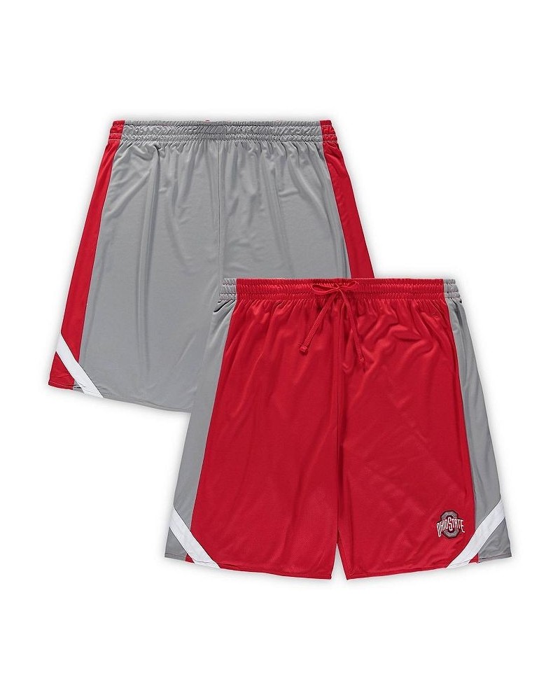 Men's Scarlet, Gray Ohio State Buckeyes Big and Tall Team Reversible Shorts $32.44 Shorts