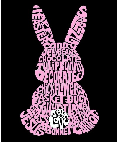 Men's Word Art Easter Bunny Short Sleeve T-shirt Gray $19.59 T-Shirts