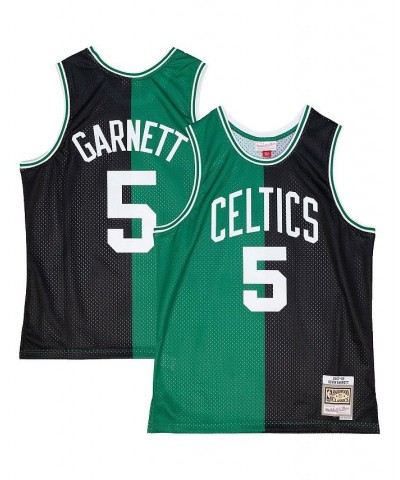 Men's Kevin Garnett Black, Kelly Green Boston Celtics Hardwood Classics 2007-08 Split Swingman Jersey $53.65 Jersey