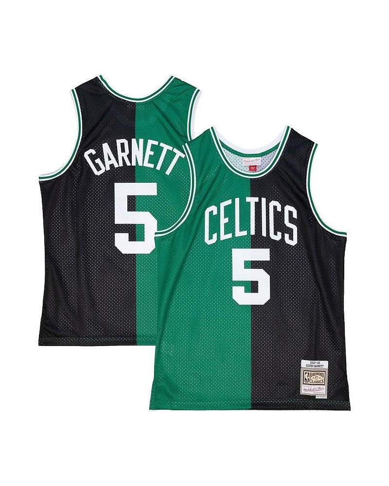 Men's Kevin Garnett Black, Kelly Green Boston Celtics Hardwood Classics 2007-08 Split Swingman Jersey $53.65 Jersey