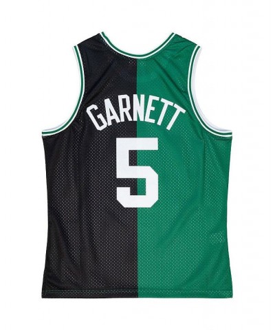 Men's Kevin Garnett Black, Kelly Green Boston Celtics Hardwood Classics 2007-08 Split Swingman Jersey $53.65 Jersey