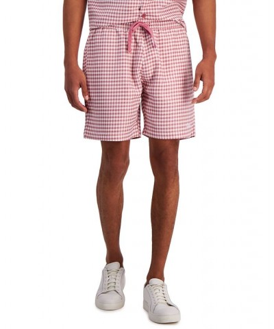 Men's Classic-Fit Check Drawstring Shorts Pink $31.20 Shorts