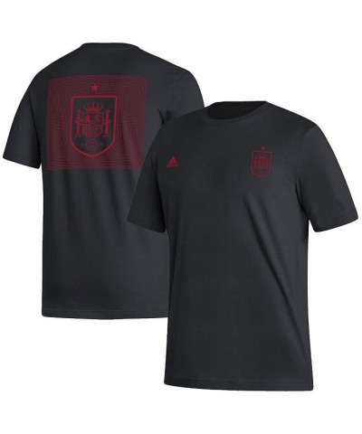 Men's Black Spain National Team Pattern Crest T-shirt $16.80 T-Shirts