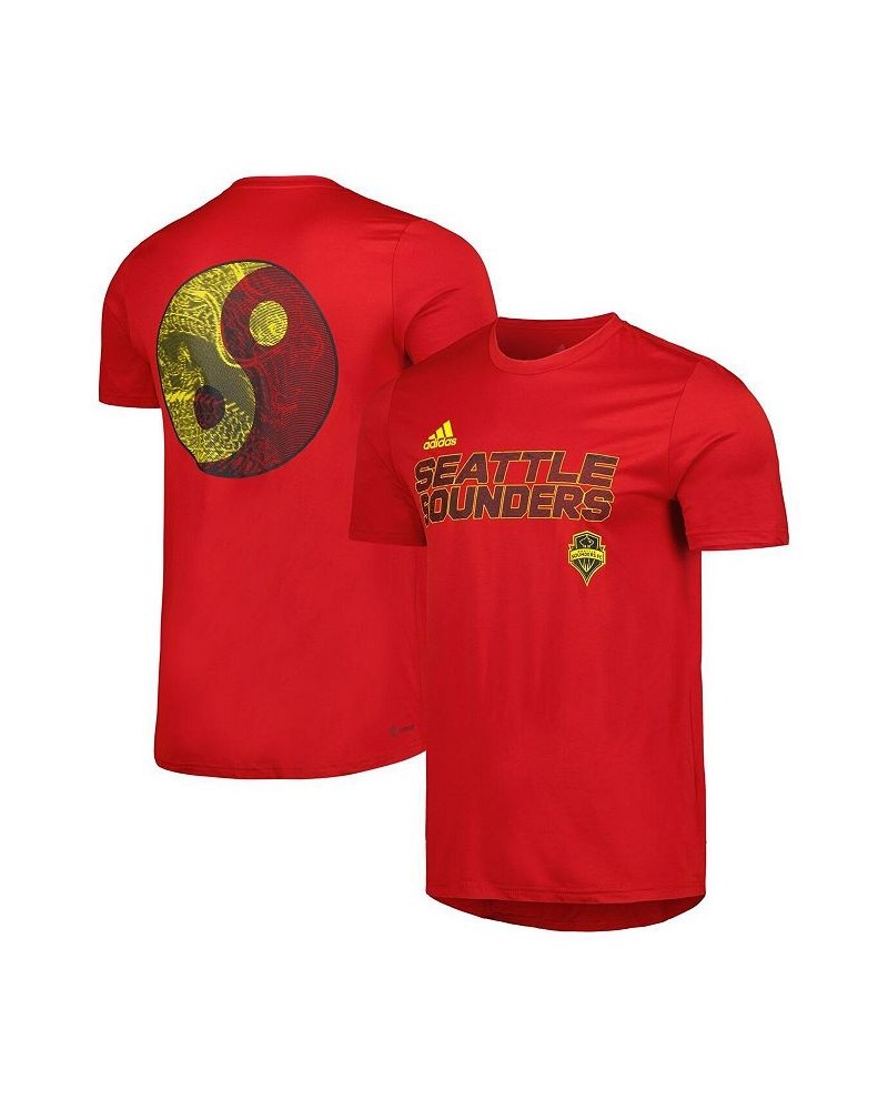 Men's Red Seattle Sounders FC Team Jersey Hook AEROREADY T-shirt $28.99 T-Shirts