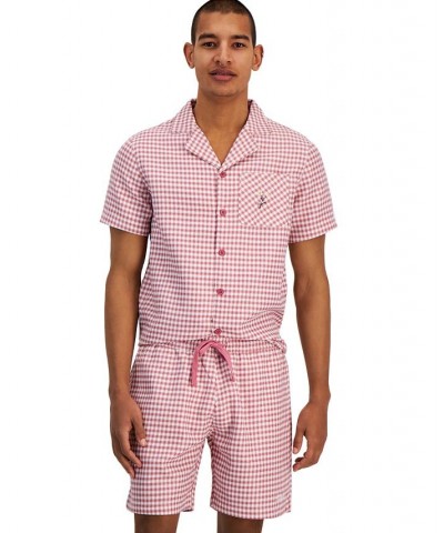 Men's Classic-Fit Check Drawstring Shorts Pink $31.20 Shorts