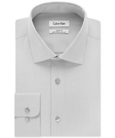 Calvin Klein Men's STEEL Classic-Fit Non-Iron Performance Herringbone Spread Collar Dress Shirt PD05 $25.37 Dress Shirts