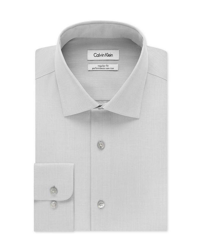 Calvin Klein Men's STEEL Classic-Fit Non-Iron Performance Herringbone Spread Collar Dress Shirt PD05 $25.37 Dress Shirts