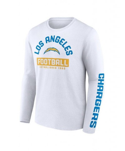 Men's Branded Powder Blue, White Los Angeles Chargers Long and Short Sleeve Two-Pack T-shirt $30.67 T-Shirts