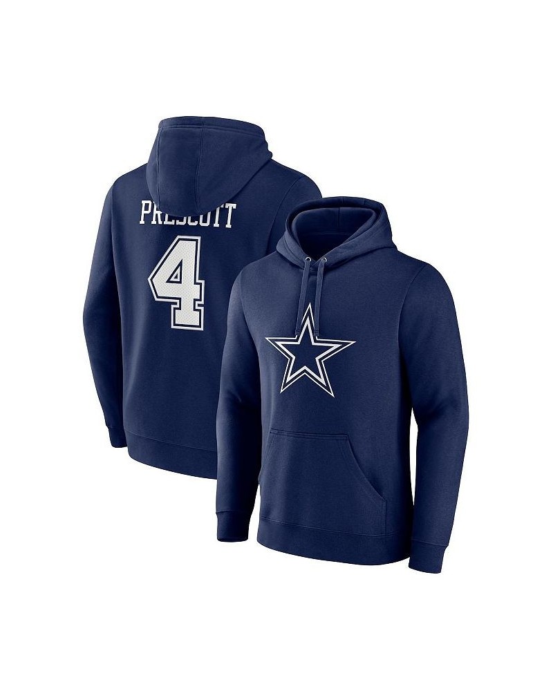 Men's Branded Dak Prescott Navy Dallas Cowboys Player Icon Name and Number Pullover Hoodie $43.34 Sweatshirt