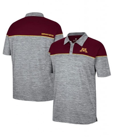 Men's Heathered Gray, Maroon Minnesota Golden Gophers Birdie Polo Shirt $28.20 Polo Shirts