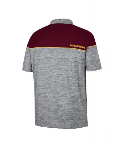 Men's Heathered Gray, Maroon Minnesota Golden Gophers Birdie Polo Shirt $28.20 Polo Shirts