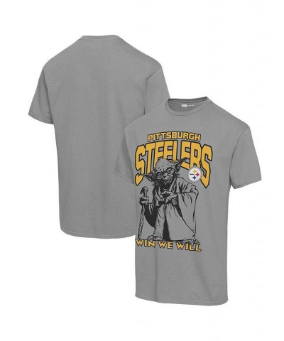 Men's Graphite Pittsburgh Steelers Disney Star Wars Yoda Win We Will T-shirt $20.51 T-Shirts