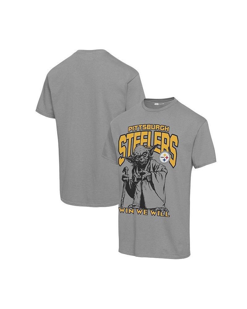 Men's Graphite Pittsburgh Steelers Disney Star Wars Yoda Win We Will T-shirt $20.51 T-Shirts