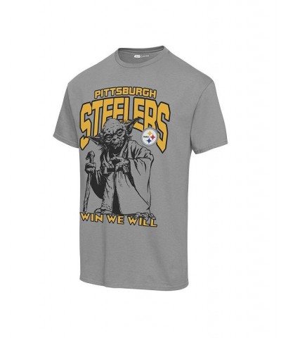 Men's Graphite Pittsburgh Steelers Disney Star Wars Yoda Win We Will T-shirt $20.51 T-Shirts