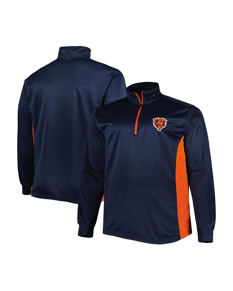 Men's Navy and Orange Chicago Bears Big and Tall Quarter-Zip Jacket $30.10 Jackets