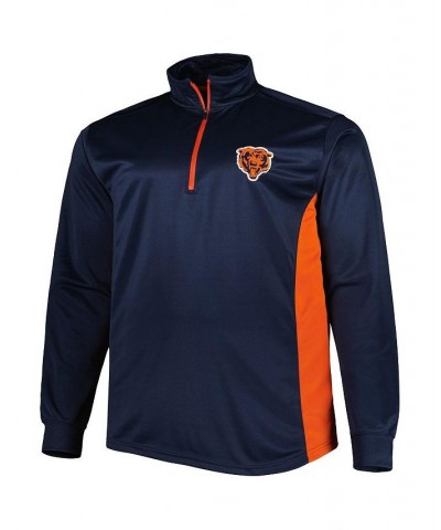 Men's Navy and Orange Chicago Bears Big and Tall Quarter-Zip Jacket $30.10 Jackets