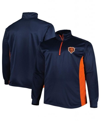 Men's Navy and Orange Chicago Bears Big and Tall Quarter-Zip Jacket $30.10 Jackets