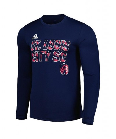 Men's Navy St. Louis City SC Jersey Hook AEROREADY Long Sleeve T-shirt $28.04 T-Shirts