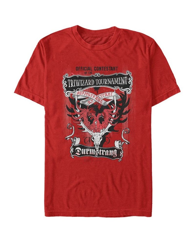 Men's Durmstrang Short Sleeve Crew T-shirt Red $20.99 T-Shirts