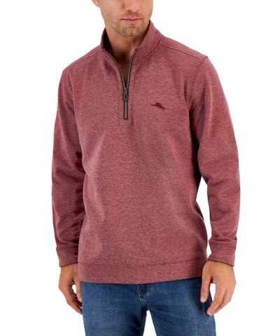 Men's Tango Wave Embroidered Logo 1/2-Zip Sweatshirt Purple $40.40 Sweaters