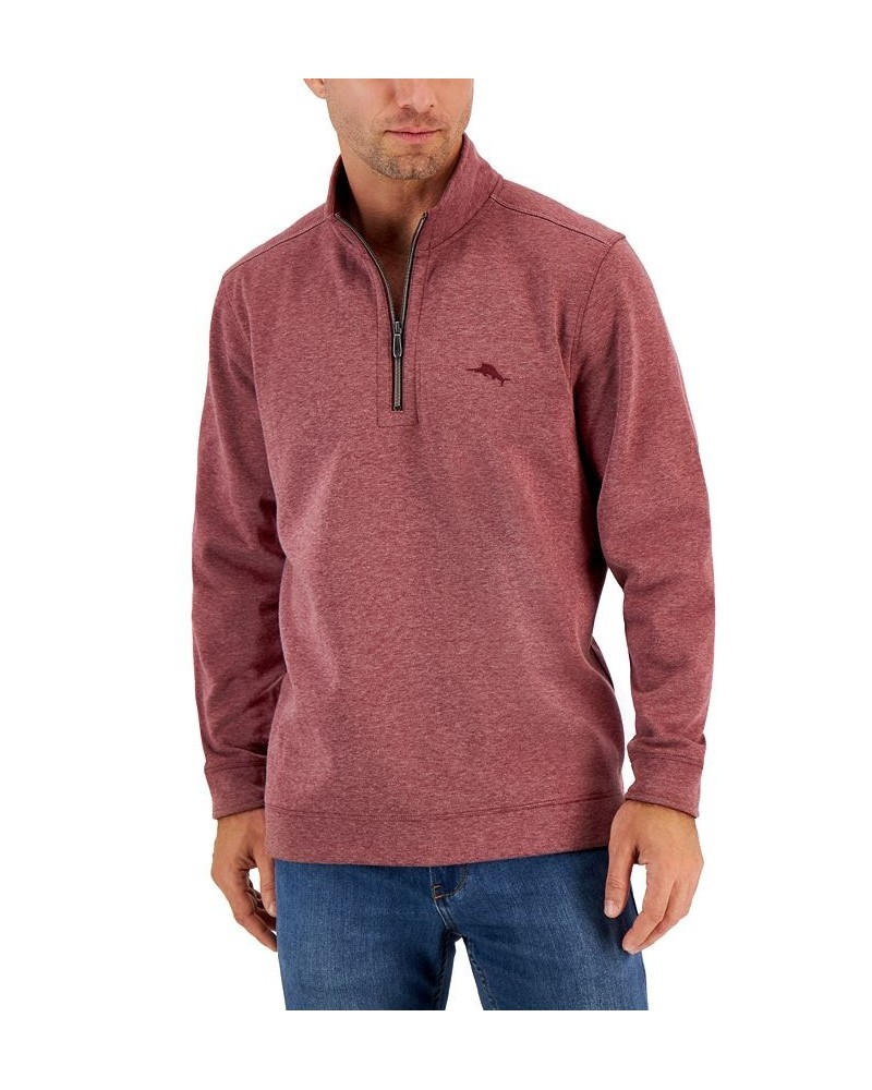 Men's Tango Wave Embroidered Logo 1/2-Zip Sweatshirt Purple $40.40 Sweaters