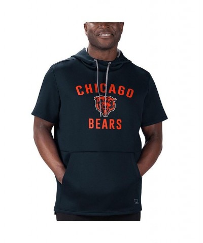 Men's Navy Chicago Bears Post Short Sleeve Pullover Hoodie $42.30 Sweatshirt